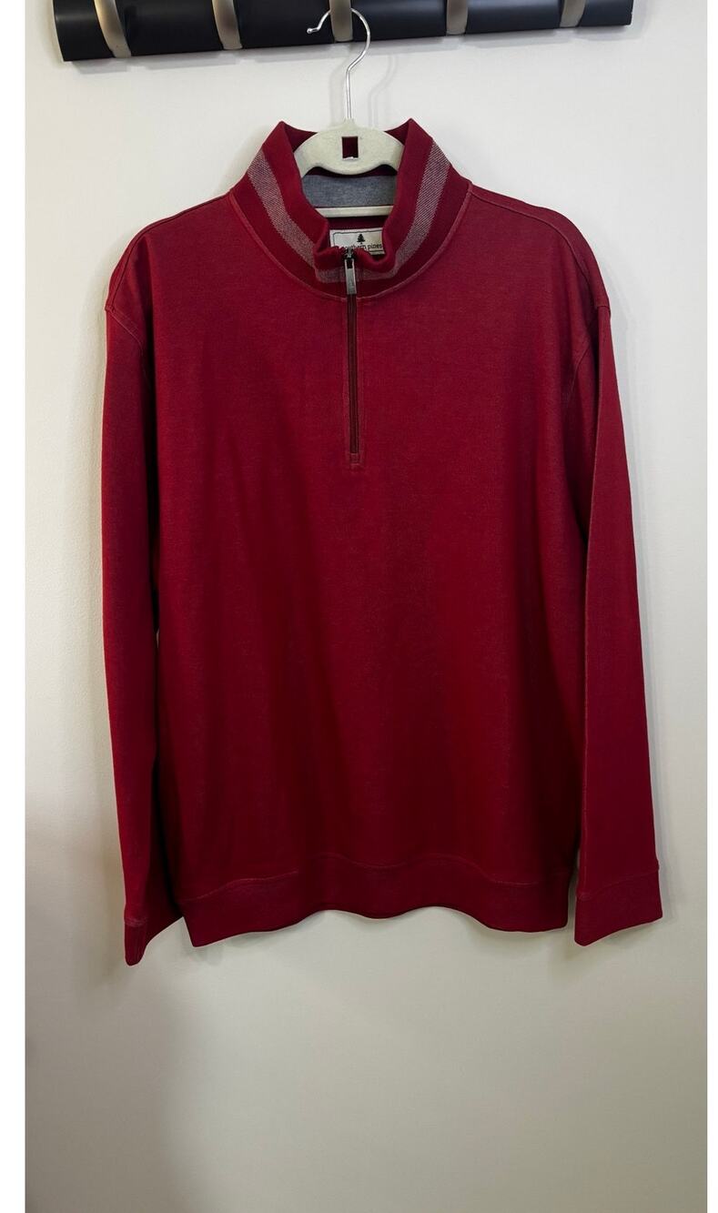 NWT Southern Pines burgundy quarter-zip cotton/poly knit pullover Size XL